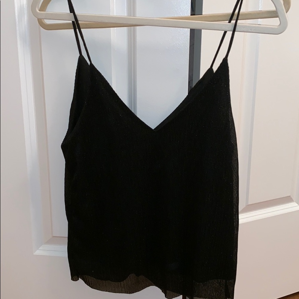 Black shimmer vneck tank